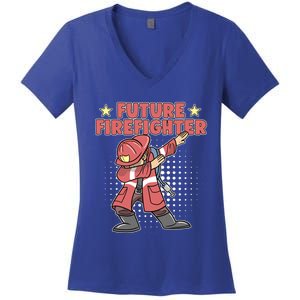 Dabbing Future Firefighter Fire Gift Women's V-Neck T-Shirt