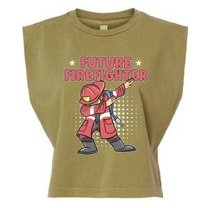 Dabbing Future Firefighter Fire Gift Garment-Dyed Women's Muscle Tee