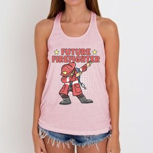 Dabbing Future Firefighter Fire Gift Women's Knotted Racerback Tank