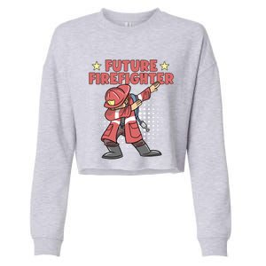 Dabbing Future Firefighter Fire Gift Cropped Pullover Crew