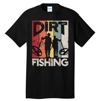 Dirt Fishing Funny Beach Treasure Detecting Metal Detector Tall T-Shirt