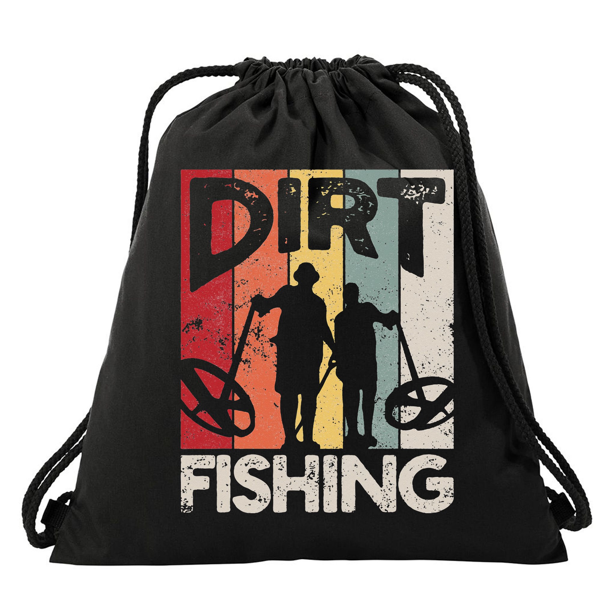 Dirt Fishing Funny Beach Treasure Detecting Metal Detector Drawstring Bag