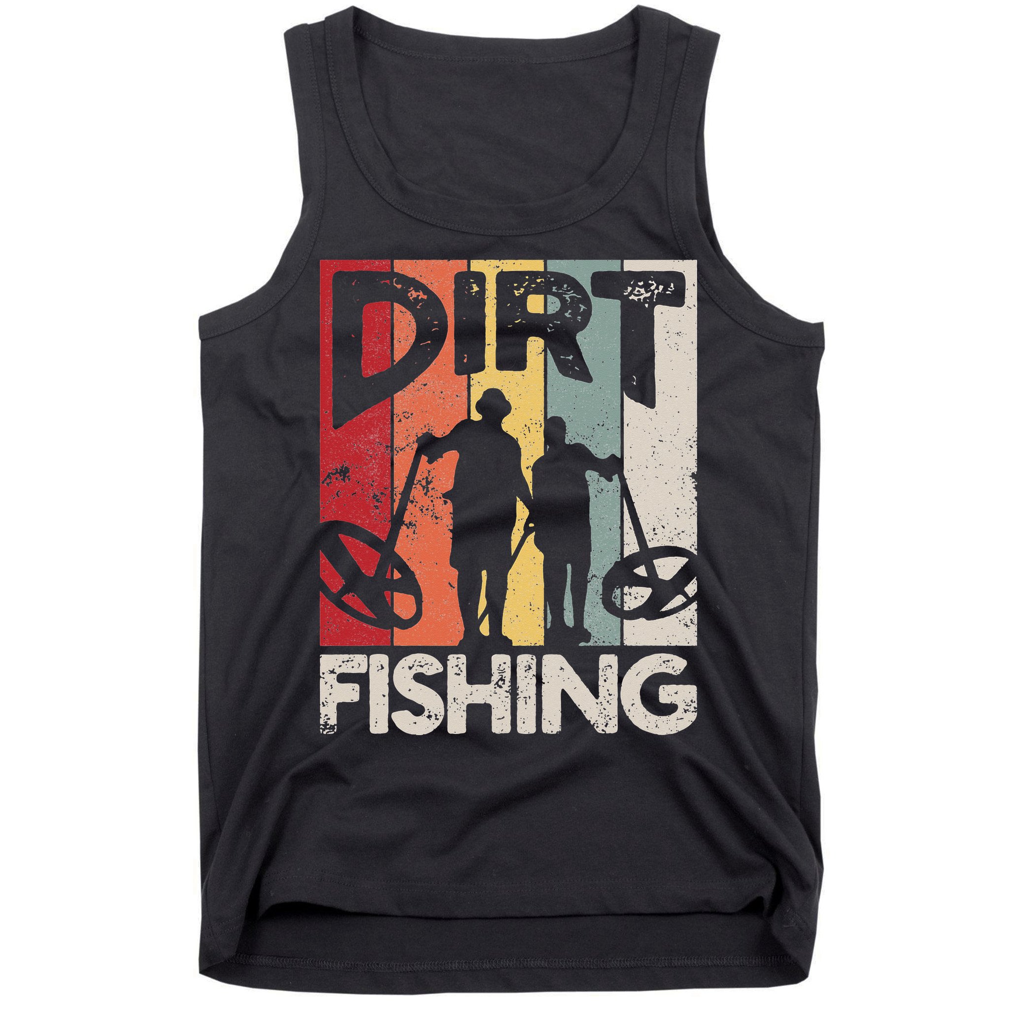 Dirt Fishing Funny Beach Treasure Detecting Metal Detector Tank Top