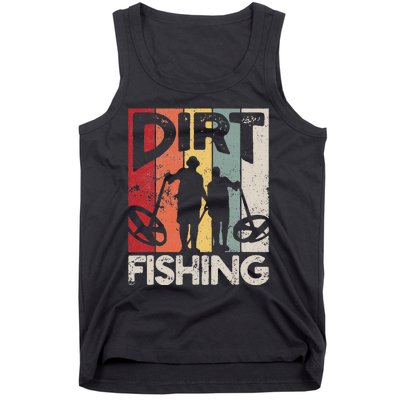 Dirt Fishing Funny Beach Treasure Detecting Metal Detector Tank Top