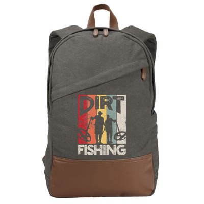 Dirt Fishing Funny Beach Treasure Detecting Metal Detector Cotton Canvas Backpack