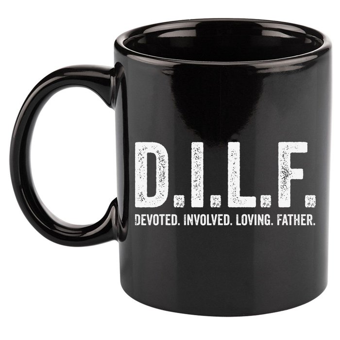 Dilf Funny Fathers Day Gift for Dad 11oz C Handle Ceramic Mug