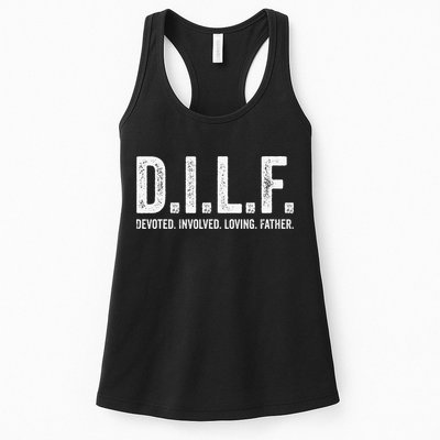 Dilf Funny Fathers Day Gift for Dad Womens Tank Top