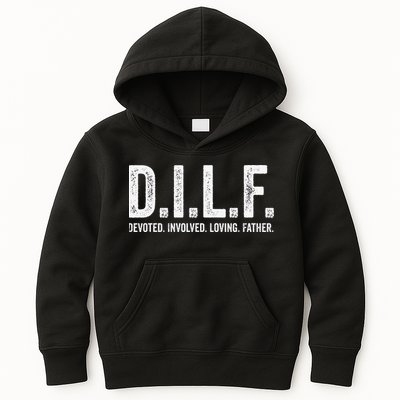 Dilf Funny Fathers Day Gift for Dad Kids Hoodie