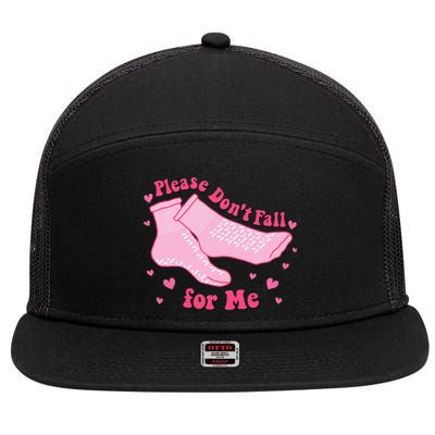 Dont Fall For Me Valentines Day Non Slip Socks Nurse Pct Cna 7 Panel Mesh Trucker Snapback Hat