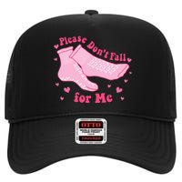 Dont Fall For Me Valentines Day Non Slip Socks Nurse Pct Cna High Crown Mesh Back Trucker Hat