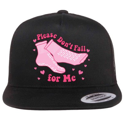 Dont Fall For Me Valentines Day Non Slip Socks Nurse Pct Cna Flat Bill Trucker Hat