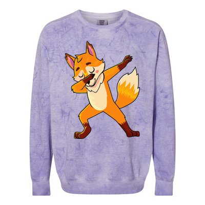 Dabbing Fox Foxes Lover Colorblast Crewneck Sweatshirt