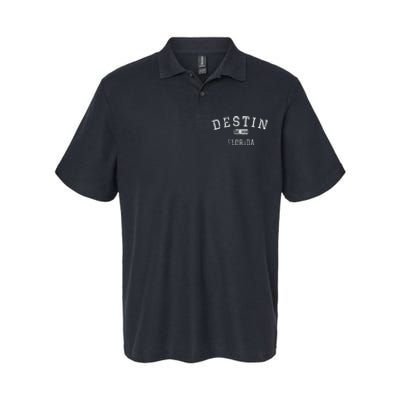 Destin Florida FL Vintage stage athletic style Softstyle Adult Sport Polo