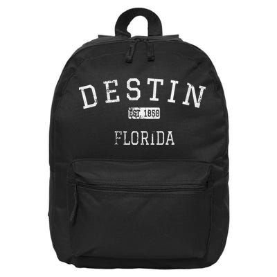Destin Florida FL Vintage stage athletic style 16 in Basic Backpack