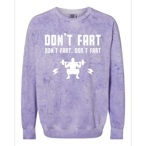 Don't Fart Funny Fitness Gym Workout Squat Gift Colorblast Crewneck Sweatshirt