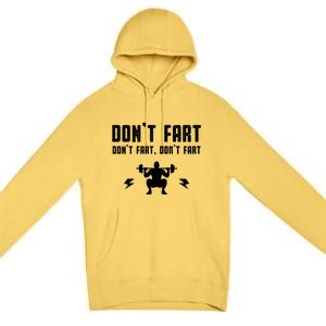 Don't Fart Funny Fitness Gym Workout Squat Gift Premium Pullover Hoodie