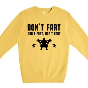 Don't Fart Funny Fitness Gym Workout Squat Gift Premium Crewneck Sweatshirt