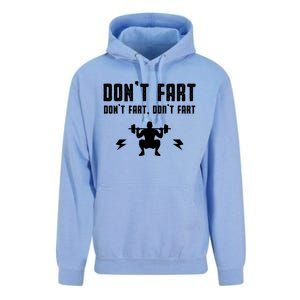 Don't Fart Funny Fitness Gym Workout Squat Gift Unisex Surf Hoodie