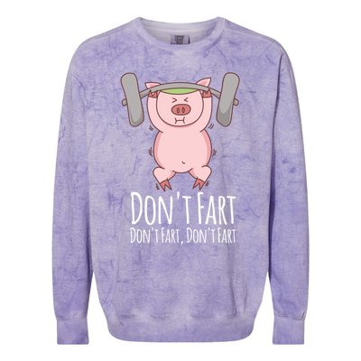 Don't Fart Funny Fitness Gym Workout Squats Gift Colorblast Crewneck Sweatshirt