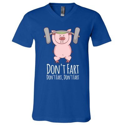 Don't Fart Funny Fitness Gym Workout Squats Gift V-Neck T-Shirt