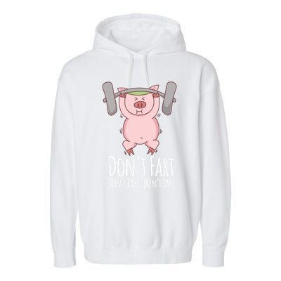 Don't Fart Funny Fitness Gym Workout Squats Gift Garment-Dyed Fleece Hoodie