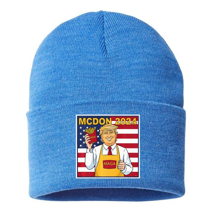 Donalds Famous French Fries Trump Fry Cooking Fries Sustainable Knit Beanie