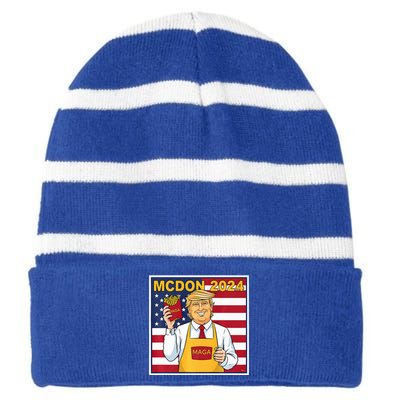 Donalds Famous French Fries Trump Fry Cooking Fries Striped Beanie with Solid Band