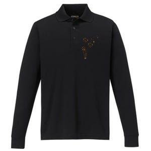 Dachshund Flower Fly Dandelion Funny Cute Dog Lover Performance Long Sleeve Polo