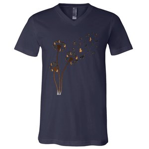 Dachshund Flower Fly Dandelion Funny Cute Dog Lover V-Neck T-Shirt