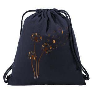 Dachshund Flower Fly Dandelion Funny Cute Dog Lover Drawstring Bag