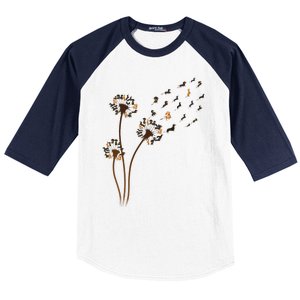 Dachshund Flower Fly Dandelion Funny Cute Dog Lover Baseball Sleeve Shirt