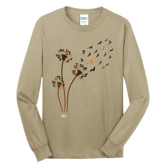 Dachshund Flower Fly Dandelion Funny Cute Dog Lover Tall Long Sleeve T-Shirt