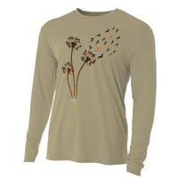 Dachshund Flower Fly Dandelion Funny Cute Dog Lover Cooling Performance Long Sleeve Crew