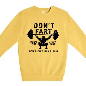 Don't Fart Funny Squat Snatch Fitness Gym Exercise Gift Meaningful Gift Premium Crewneck Sweatshirt