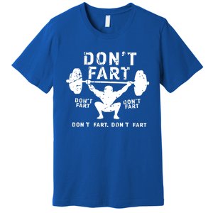 Don't Fart Funny Squat Snatch Fitness Gym Exercise Gift Meaningful Gift Premium T-Shirt