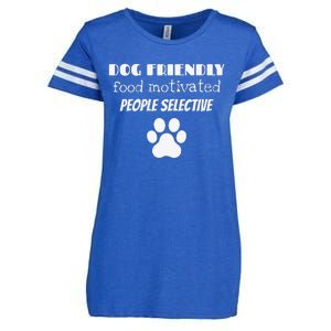 Dog Friendly Food Motivated People Selective Pet Dog Lover Enza Ladies Jersey Football T-Shirt