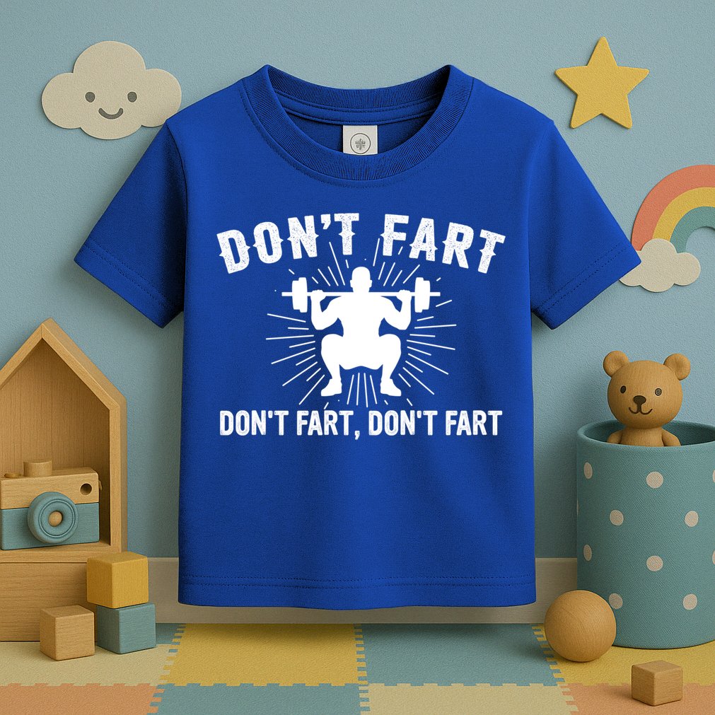 Don't Fart Funny Weight Lifting Gym Workout Fitness Gift Toddler T-Shirt