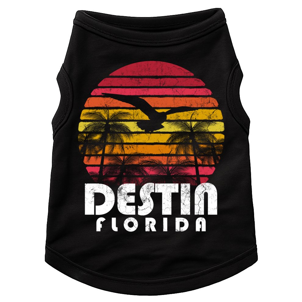 Destin Florida Fl Vintage Retro 70's 80's Style Meaningful Gift Doggie Tank