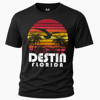 Destin Florida Fl Vintage Retro 70's 80's Style Meaningful Gift Cooling Performance Crew T-Shirt