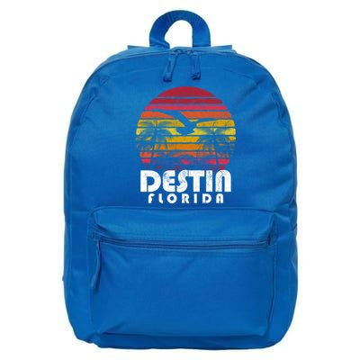 Destin Florida Fl Vintage Retro 70's 80's Style Meaningful Gift 16 in Basic Backpack