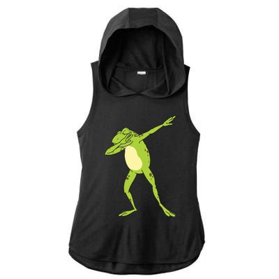 Dabbing Frog For Funny Animal Dance Gift Ladies PosiCharge Tri-Blend Wicking Draft Hoodie Tank