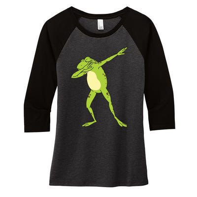 Dabbing Frog For Funny Animal Dance Gift Women's Tri-Blend 3/4-Sleeve Raglan Shirt