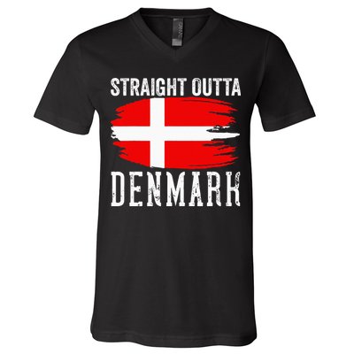 Denmark Flag For Men Women Danish Pride Roots Dane Boy Girl V-Neck T-Shirt