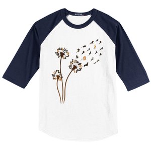 Dachshund Flower Fly Dandelion Funny Cute Dog Lover Baseball Sleeve Shirt