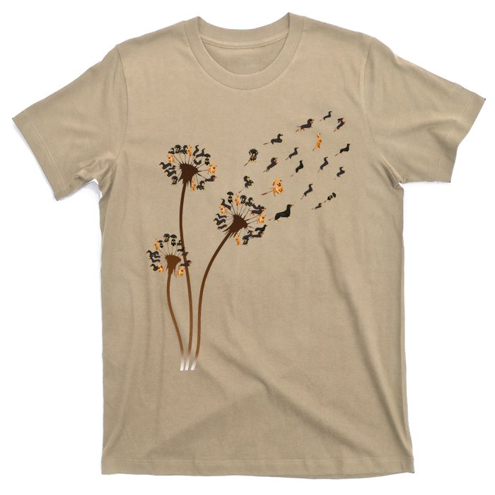 Dachshund Flower Fly Dandelion Funny Cute Dog Lover T-Shirt