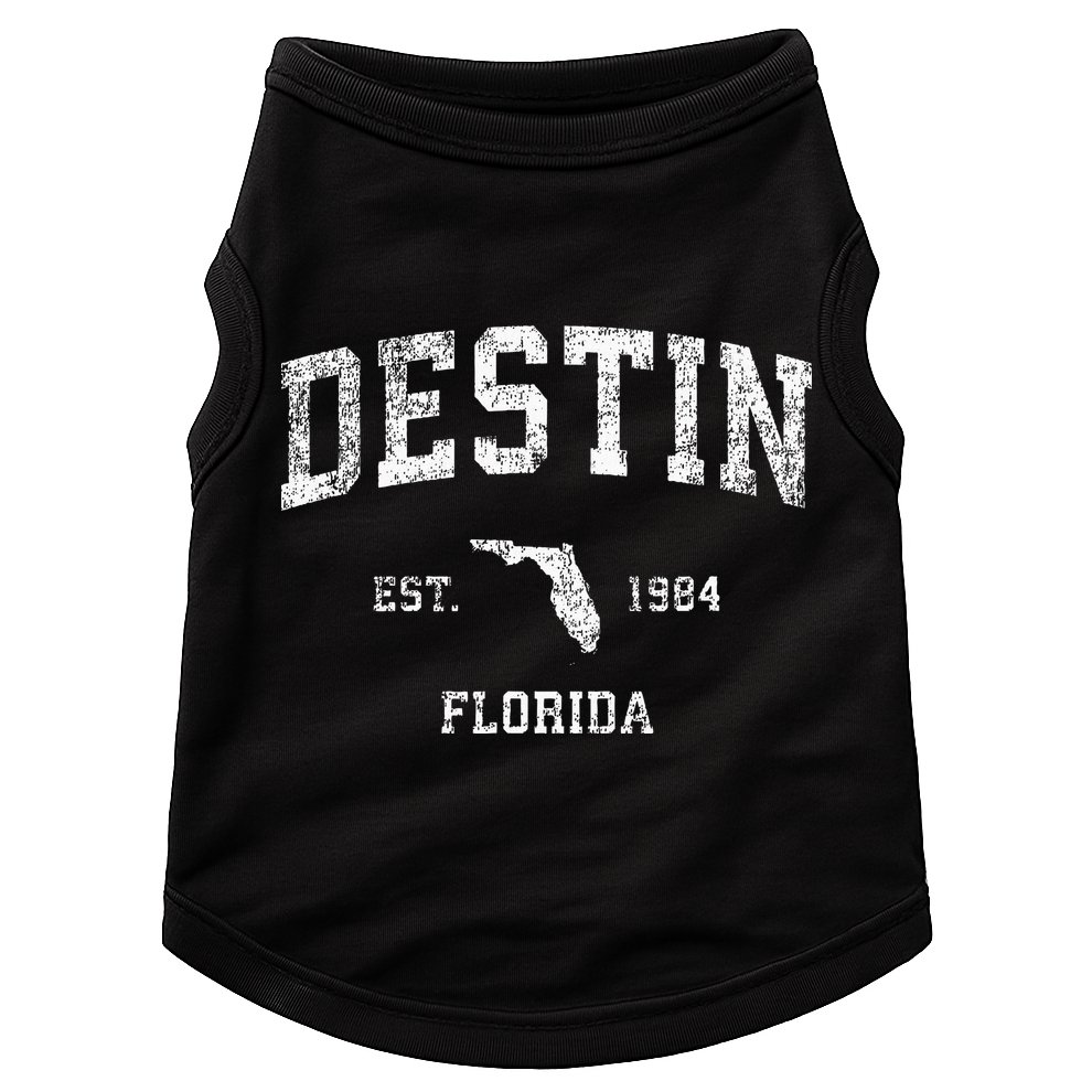 Destin Florida Fl Vintage Athletic Sports Design Doggie Tank