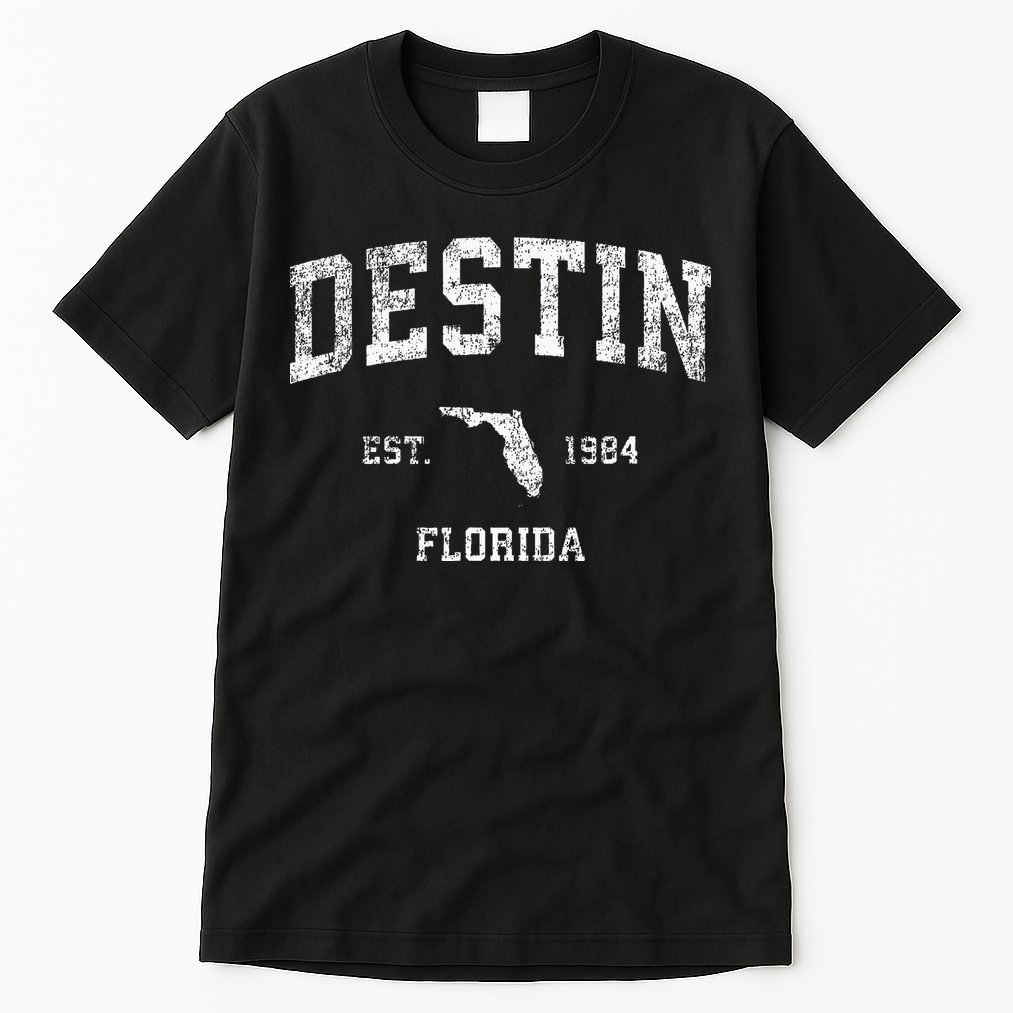 Destin Florida Fl Vintage Athletic Sports Design Tall T-Shirt