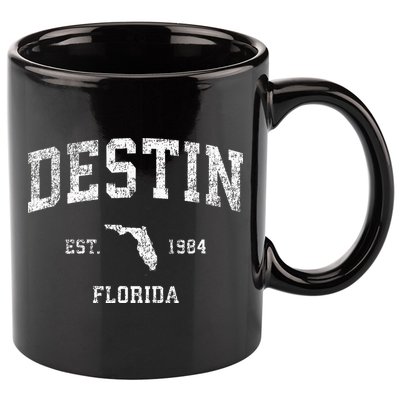 Destin Florida Fl Vintage Athletic Sports Design 11oz C Handle Ceramic Mug