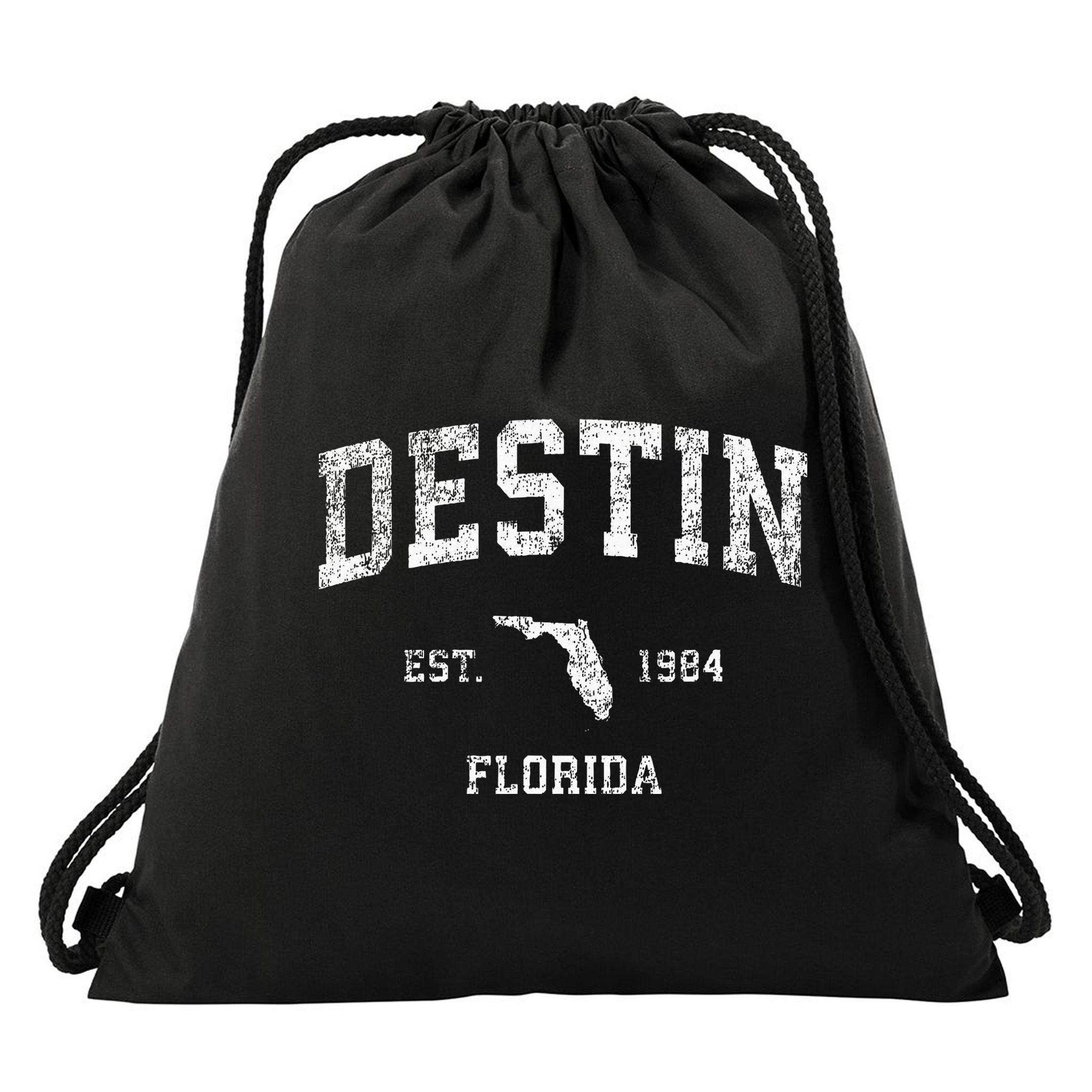 Destin Florida Fl Vintage Athletic Sports Design Drawstring Bag