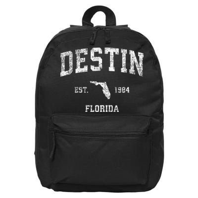 Destin Florida Fl Vintage Athletic Sports Design 16 in Basic Backpack